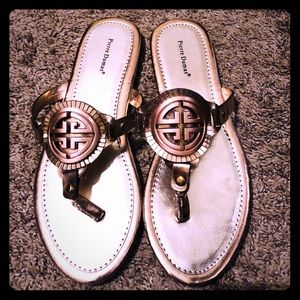 Pierre Dumas Rose Gold Sandals